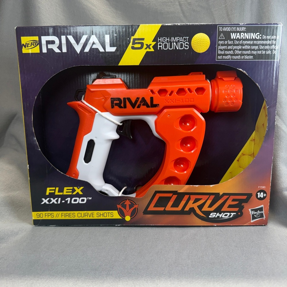 Nerf Rival Curve Shot Flex XXI-100 Blaster Orange White 90 FPS New F1590